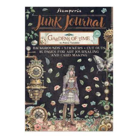 Stamperia Gardens of Time  Junk Journal Stickers, Cut-Outs, Backgrounds (1 csomag)