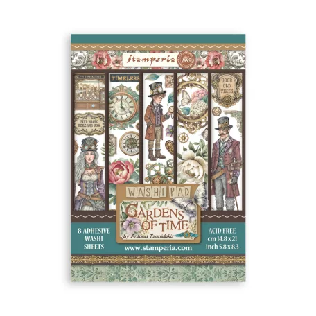 Stamperia Gardens of Time Washi matrica Washi Pad (8 ív)