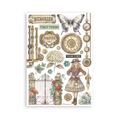 Stamperia Gardens of Time Washi matrica Washi Pad (8 ív)