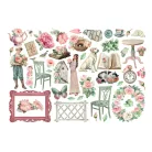 Stamperia House of Roses Kivágatok - öntapadós Ephemera (1 csomag)