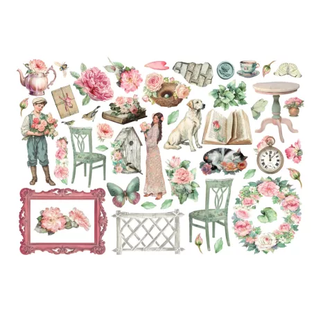 Stamperia House of Roses Kivágatok - öntapadós Ephemera (1 csomag)