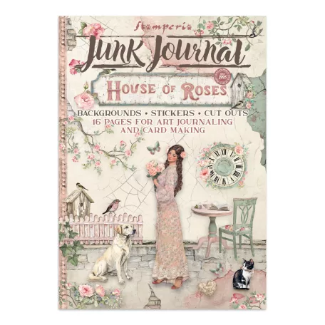 Stamperia House of Roses  Junk Journal Stickers, Cut-Outs, Backgrounds (1 csomag)