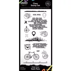   Arden Creative Studio Szilikonbélyegző 4"x8" (10x20cm) Maker Series Clear Stamp Set Seek More (1 csomag)