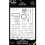   Arden Creative Studio Szilikonbélyegző 4"x6" (10x15cm) Maker Series Clear Stamp Set Traveler Essential Words+Phrases  (1 csomag)