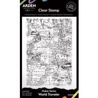   Arden Creative Studio Szilikonbélyegző 4"x6" (10x15cm) Maker Series Clear Stamp Set Background Stamp Set World Traveler (1 csomag)