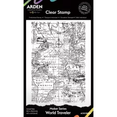   Arden Creative Studio Szilikonbélyegző 4"x6" (10x15cm) Maker Series Clear Stamp Set Background Stamp Set World Traveler (1 csomag)