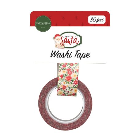 Carta Bella Holly Jolly Floral Dekorációs ragasztószalag Letters To Santa Washi Tape (1 db)