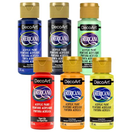 Matt akrilfesték készlet 6x59ml Primary Play Trend Color Palette DecoArt Americana Acrylics