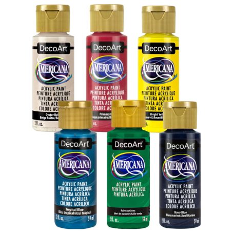 Matt akrilfesték készlet 6x59ml Fisherman Trend Color Palette DecoArt Americana Acrylics