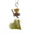 Üvegcse parafa dugóval 20x9x25mm heart Mini Glass Bottles (2 db)