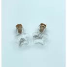 Üvegcse parafa dugóval 21x11x23mm star Mini Glass Bottles (2 db)