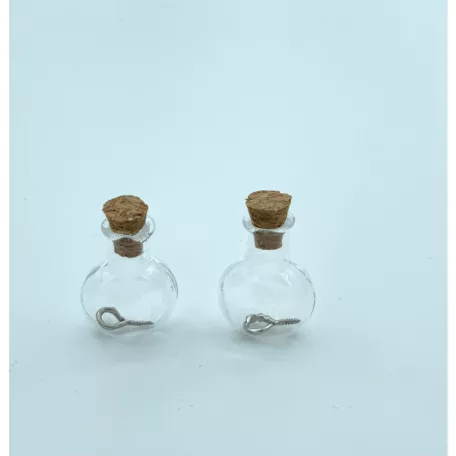 Üvegcse parafa dugóval 17x21mm Mini Glass Bottles (2 db)