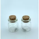 Üvegcse parafa dugóval 22x25mm Mini Glass Bottles (2 db)