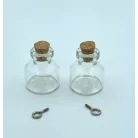 Üvegcse parafa dugóval 22x25mm Mini Glass Bottles (2 db)
