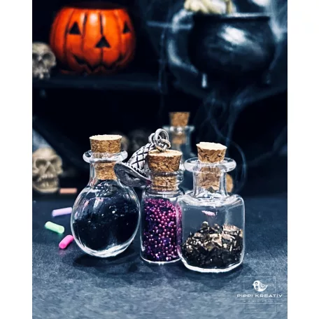 Üvegcse parafa dugóval 22x25mm Mini Glass Bottles (2 db)