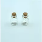 Üvegcse parafa dugóval 15x22mm Mini Glass Bottles (2 db)