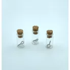 Üvegcse parafa dugóval 11x12mm Mini Glass Bottles (3 db)