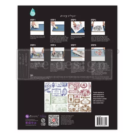 Redesign with Prima Just Labels H2O vízátviteles transzfer 8.5"X11" (A4) H2O Transfers (2 ív)