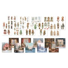   Dutch Doobadoo Merry and Bright Papírkészlet A4  Collage Paper Set (1 csomag)