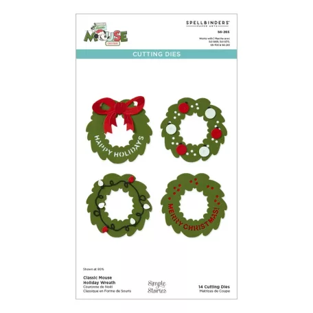 Vágósablon készlet, Say Cheese Classic Mouse Holiday Wreath/ Cutting Dies (1 csomag)