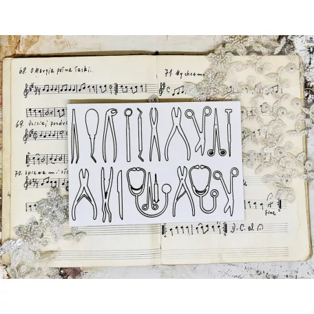 Alchemy of Art Chipboard díszítőelem - Behind Closed - Chipboard Medical Tools set (1 csomag)