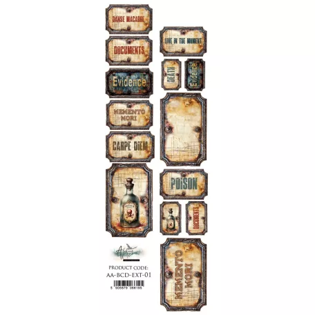 Alchemy of Art Kivágóív 30cm x 5cm Behind Closed Extras to Cut (1 ív)