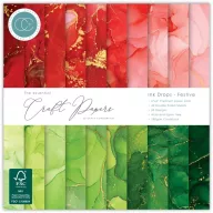   Craft Consortium Ink Drops Festive Scrapbook papírkészlet Essential Craft Papers 6" (15 cm) 40 lap
