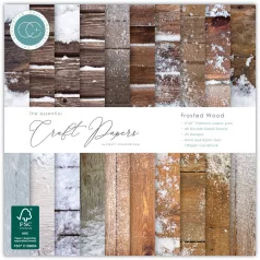   Craft Consortium Frosted Wood Scrapbook papírkészlet Essential Craft Papers 6" (15 cm) 40 lap