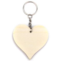   Stafil Fa díszíthető kulcstartó / Wooden Keychain Heart (1 db)