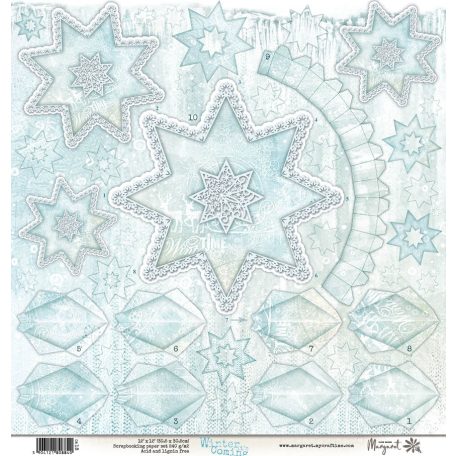 Kivágóív 12"(30cm) Winter It’s Coming - Paper Design Margaret 3D Star Extras to Cut (1 ív)