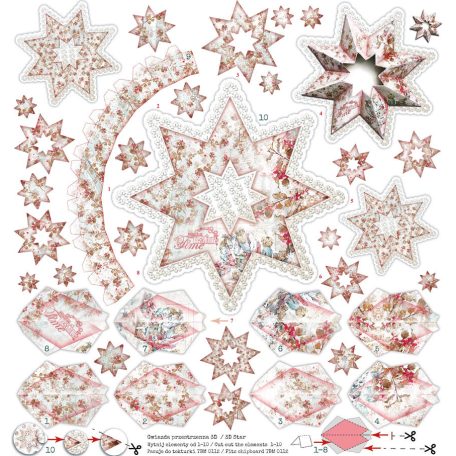 Kivágóív 12"(30cm) Winter It’s Coming - Paper Design Margaret 3D Star Extras to Cut (1 ív)