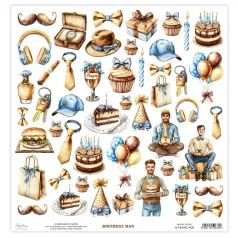   Mintay Papers Birthday Man Scrapbook papír 12" (30 cm) 1 ív