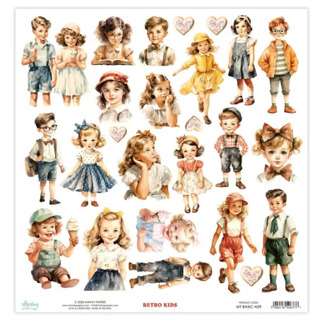 Mintay Papers Retro Kids Scrapbook papír 12" (30 cm) 1 ív