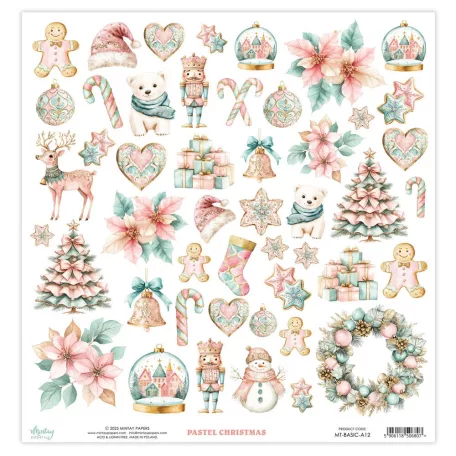 Mintay Papers Pastel Christmas Scrapbook papír 12" (30 cm) 1 ív