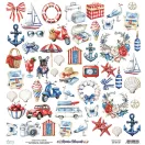 Mintay Papers Riviera Moments Scrapbook papír Kivágóív Elements 12" (30 cm) 1 lap