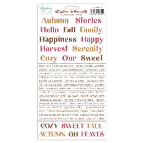 Mintay Papers Rust & Rose Matrica Paper Stickers Words  1 csomag
