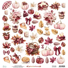   Mintay Papers Rust & Rose Scrapbook papír Kivágóív Elements 12" (30 cm) 1 lap