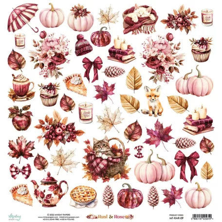 Mintay Papers Rust & Rose Scrapbook papír Kivágóív Elements 12" (30 cm) 1 lap