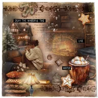   Studio Light Kollázs papírkészlet 8"(20 cm) Hot Cocoa Collage Paper Pad (24 lap)