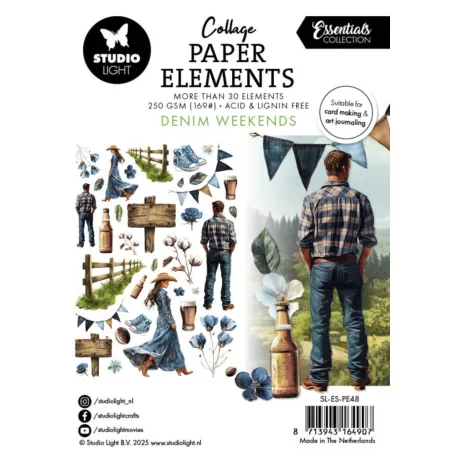 Studio Light Kivágatok Denim Weekends Collage Paper Elements (1 csomag)