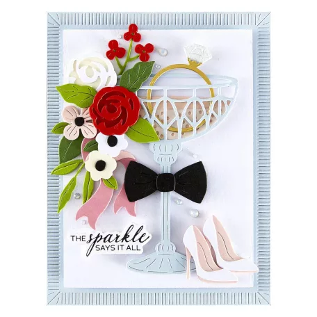 Spellbinders Vágósablon készlet A Special Toast / Happier Hour Etched Dies (1 csomag)