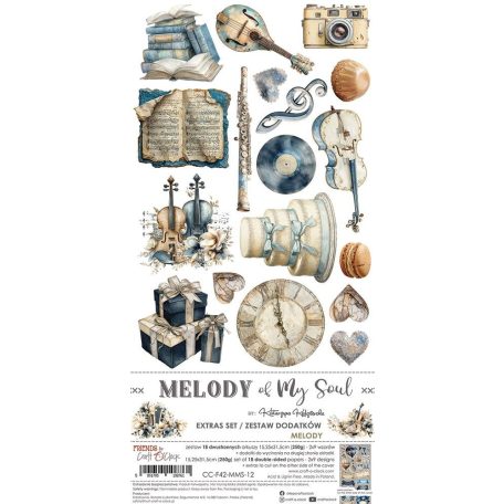 Craft O'Clock Kivágóív Melody Of My Soul Harmony Extras to Cut Set (18 ív)