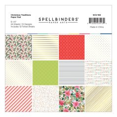   Spellbinders Papírkészlet Christmas Traditions 6" (15 cm) Paper Pad (24 lap)