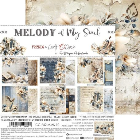 Craft O'Clock Scrapbook papírkészlet 12" (30 cm) Melody Of My Soul Paper Collection Set (6 ív)
