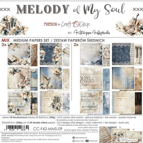 Craft O'Clock Scrapbook papírkészlet 8" (20 cm) Melody Of My Soul Mix Paper Set (24 ív)