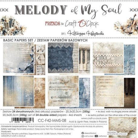 Craft O'Clock Scrapbook papírkészlet 8" (20 cm) Melody Of My Soul Basic Paper Set (24 ív)