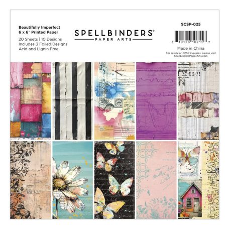 Spellbinders Papírkészlet Beautifully Imperfect 6" (15 cm) Printed Paper Pack (20 lap)