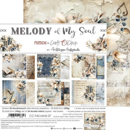 Craft O'Clock Scrapbook papírkészlet 8" (20 cm) Melody Of My Soul Paper Collection Set (24 ív)