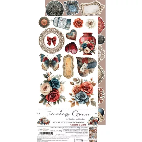 Craft O'Clock Kivágóív Timeless Grace Flowers & More Extras to Cut Set (18 ív)