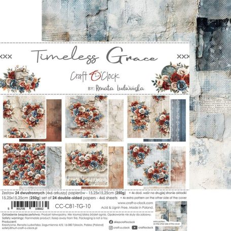 Craft O'Clock Scrapbook papírkészlet 12" (30 cm) Timeless Grace Paper Collection Set (6 ív)